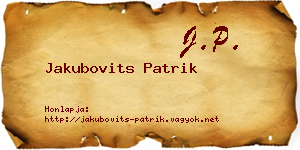Jakubovits Patrik névjegykártya